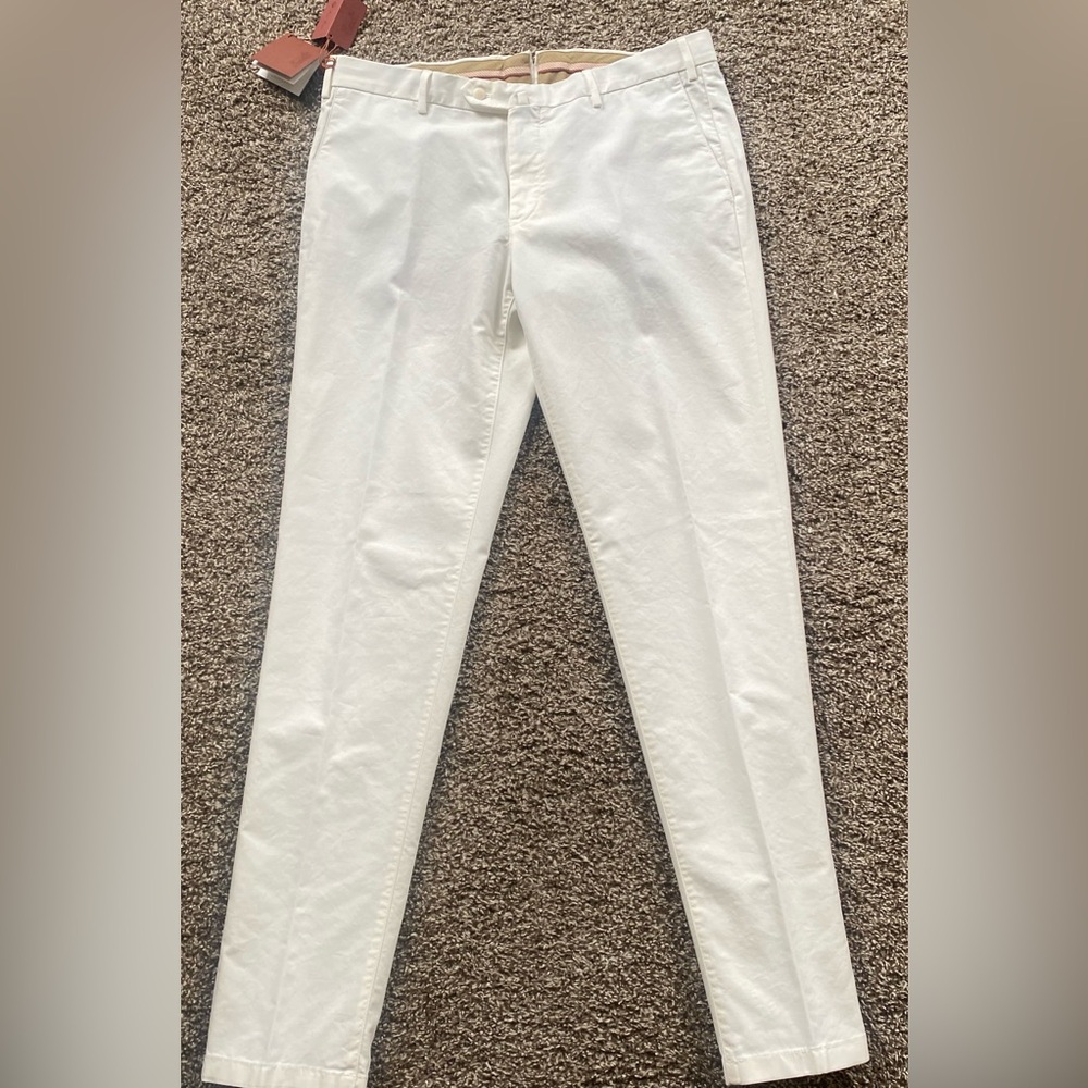 Loro Piana Mens cream cotton chinos waist size 36 (52 Italian) new with tags